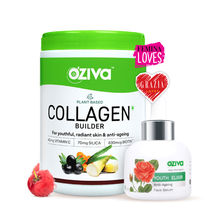 OZiva Glow Routine: Plant Based Collagen Builder + Youth Elixir Face Serum Combo