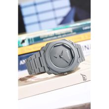 Giordano Men Octagonal Grey Stainless Steel Matte Finish Strap Watch-GZ-50131-22 (M)