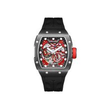 Tornado Men Automatic Red Dial Black Strap Watch-T24302-XSBB (M)