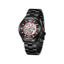 MINI Cooper Men Silver Dial Automatic Stainless Steel Black Bracelet Watch-161809A (M)