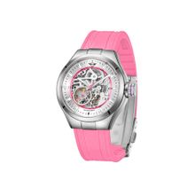 MINI Cooper Women Automatic Silver Dial Silicone Pink Strap Watch-161819 (M)