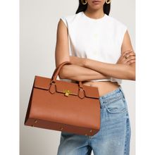 MIRAGGIO Brown Diana Satchel Bag with Detachable Strap
