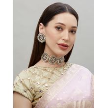Fida Wedding Ethnic Bold Kundan Stone Necklace & Earrings Set For Women