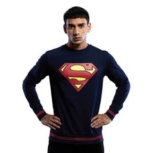 The Souled Store Men Official Superman Man of Steel Navy Blue Sweatshirts