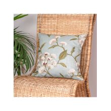 Zeba World Green Hand Embroidered Leaf Polycotton Cushion Cover