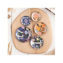 Ritualistic Multi-Color Kashmiri Art Fridge Magnets (Pack of 5)