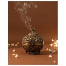 Ritualistic Gold Dhuna Kalash Premium Brass Loban Burner
