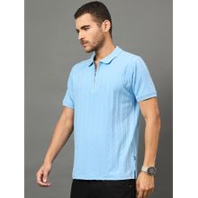Club York Men Light Blue Polo neck T-Shirt