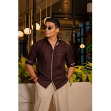 JAVINISHKA The Detail Series - Men Designer Detailing Wine Shirt
