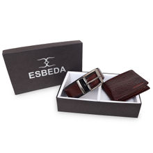 ESBEDA Brown Color Wallet & Belt Gift Set For Mens