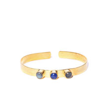 Blueberry Gold Plated Agate Stone Detailing Cuff