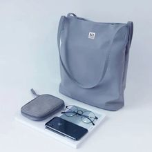 NFI essentials Tote Bag for Women with snap Button, Stylish nylon Blend Handbag, Best for Shopping