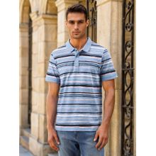Lee Men Striped Blue Polo T Shirt Slim