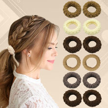 Majestique Soft Cotton Stretchable Rubber Band Hair Ties Ponytail Holder - 12Pcs (Multicolor)