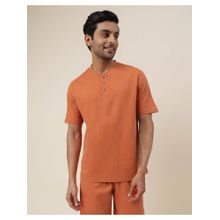 Fabindia Orange Organic Cotton Knit Tee