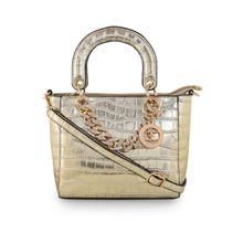 ESBEDA Light Gold Colour Croco Embossed Handbag for Women (S)