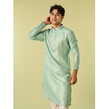 Diwas by Manyavar Aqua Art Silk Woven Kurta