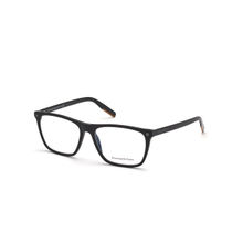 Ermenegildo Zegna Men Regular Black Rectangle Frames - EZ5215 58 001 (58)