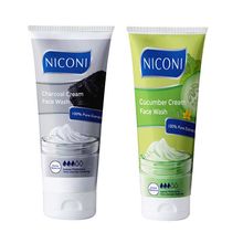 Niconi Charcoal and Cucumber Face Wash Cream Combo