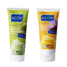 Niconi Green Apple & Saffron Face Wash Cream Combo