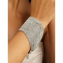 The Jewel Factor 18K White Gold Plated Paris Crystal Bracelet