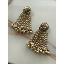 The Jewel Factor 18K Yellow Gold Plated Pearl Chandan Jumki Earrings
