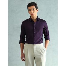 Arrow Newyork Purple Solid Slim Fit Shirt