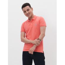 American Eagle Men Pink Slim Fit Flex Pique Polo Shirt