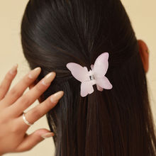 Ayesha Butterfly Pastel Green, Pink & Off-White Cool Matte Plastic Hair Claw Clips
