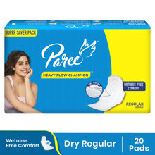 Paree Dry Feel Regular- 20 Sanitary Pads Wetness - Free Comfort No Leakage