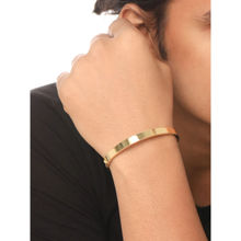 NVR Mens Gold Metal Cuff Kada Bracelet