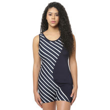 Cukoo Padded Blue Striped Printed Swimsuit
