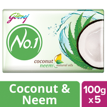 Godrej No.1 Coconut & Neem Soap Buy 4 Get 1 Free