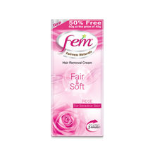 Fem Fairness Naturals Fair & Soft Hair Removal Cream Rose - Sensitive Skin (40g + 50% Extra)