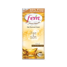 Fem Fairness Naturals Hair Removal Cream Fair and Soft Gold - All Skin Types (40g + 50% Extra)
