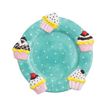 Chumbak Cupcake Circle Dessert Plate - Blue