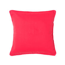 Chumbak Hot Red Pompom Lace 12 Inch Cushion Cover