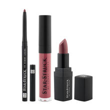 Star Struck by Sunny Leone Sugar Plum 3PC Lip Kit (Lip Color + Matte Lipstick + Longwear Lip Liner)