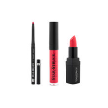 Star Struck Wild Cherry 3 Piece Lip Kit(Intense Matte Lip Color,Liquid Lip Color, Longwear Lip Liner)