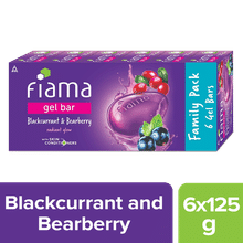 Fiama Blackcurrant & Bearberry Gel Bar for Radiant Glowing & Hydrating Skin (Pack of 6 Soaps)