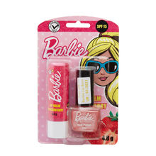 Barbie Lip Balm Strawberry SPF 15 with Free Nail Polish