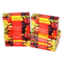 Vaadi Herbals Value Pack Of 6 Fruit Splash Soap With Extracts Of Orange- Peach- Green Apple & Lemon