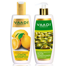 Vaadi Herbals Dandruff Defense Lemon Shampoo With Olive Conditioner