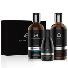 The Man Company Gift Set Cleanse Pack (Charcoal Shampoo + Face Wash + Body Wash)
