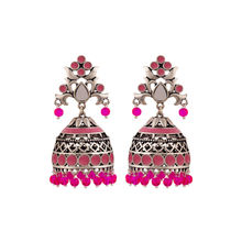 Voylla Rangabati Pink Embellishments Jhumka Earrings