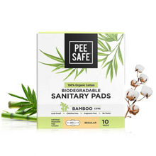 Pee Safe Biodegradable Sanitary Pads-Leak-Proof, Soft, And Rash-Free Period Protection (Regular, 10Pcs)