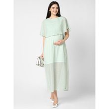 Mystere Paris Tiny Leaf Printed Seer Maternity Dress