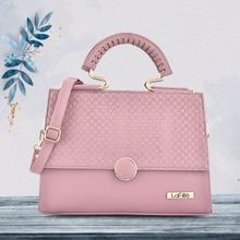 Lafille Womens Handheld Satchel Bag With Detachable Sling Strap Pink