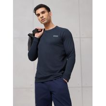 Technosport Men Navy Blue Textured Sweatshirt