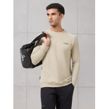 Technosport Men Beige Textured Sweatshirt